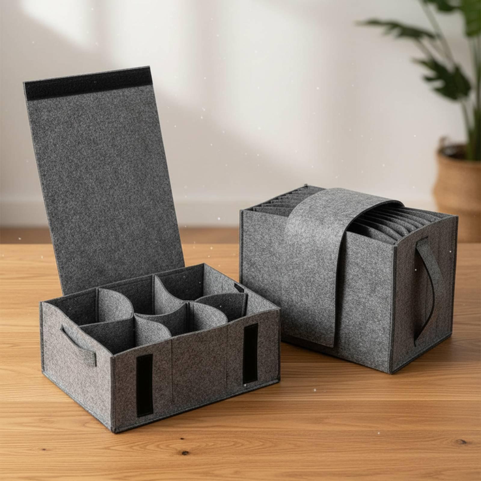 Coffee Equipment - 家庭用フェルト製収納ポーチ ポータブル食器キャリア キャンプ用キッチンツール アウトドア用品整理用