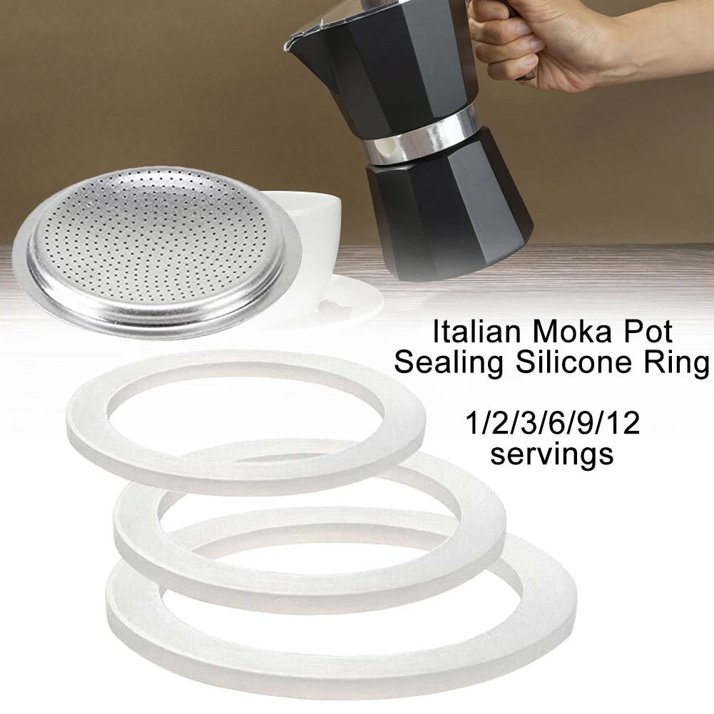 Coffee Equipment Wholesale - 1 セット高温耐性シリコーンゴムガスケットシールモカポットエスプレッソメーカーストーブトップコーヒーマシンコーヒーメーカー