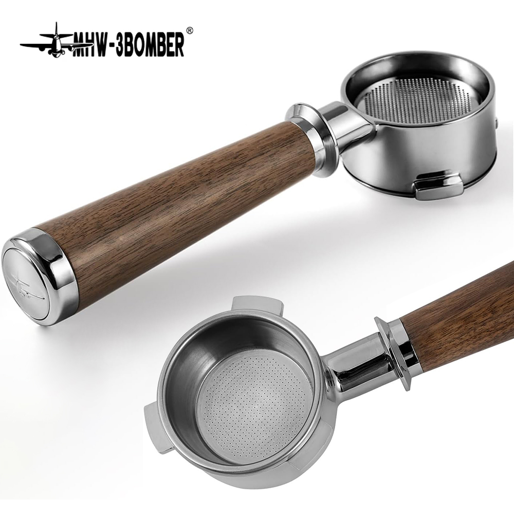 Coffee Equipment At Home - MHW-3BOMBER-Bottomlessエスプレッソマシン用Portafilter、交換可能なフィルターバスケット、家庭用バリスタアクセサリー、51mm、54mm、58mm