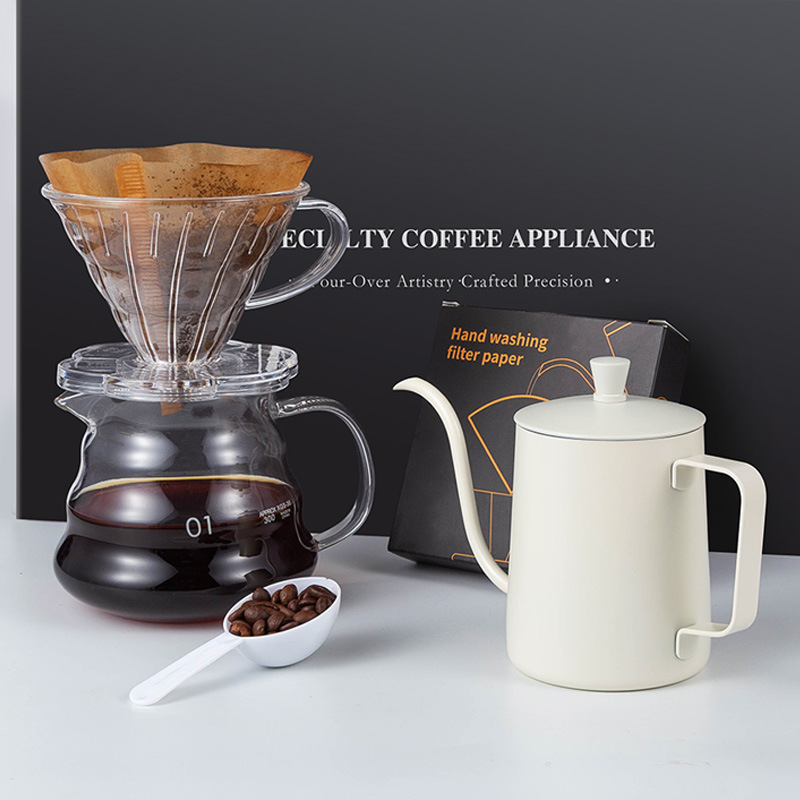 Coffee Equipment Gift - モダンな家庭用コーヒーメーカーセット、プアオーバー器具、環境に優しいドリンクウェア、ギフトボックス入り、キャンプ用