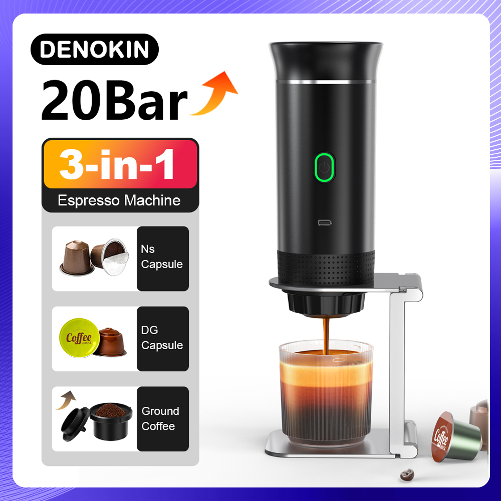 Coffee Equipment At Home - ワイヤレス電動ポータブルエスプレッソコーヒーマシン 車&家庭用 キャンプコーヒーメーカー 3-in-1 カプセルパウダー トラベルコーヒーメーカー