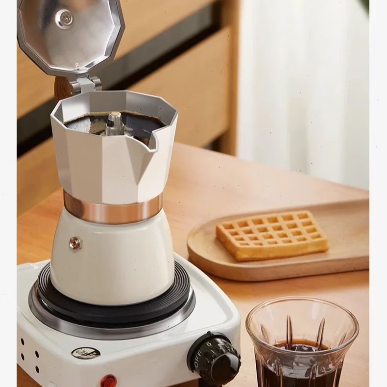 Coffee Equipment - 丸底モカポット シングルバルブ 小型家庭用コーヒーメーカー ドリップコーヒーメーカーセット エスプレッソ器具