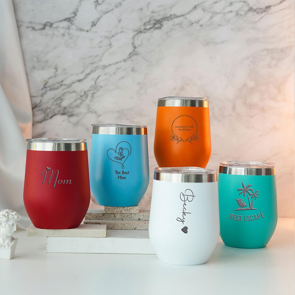 カスタムネーム入りハート型ステンレススチールワインタンブラー - Coffee Equipment Gift のレビューと価格