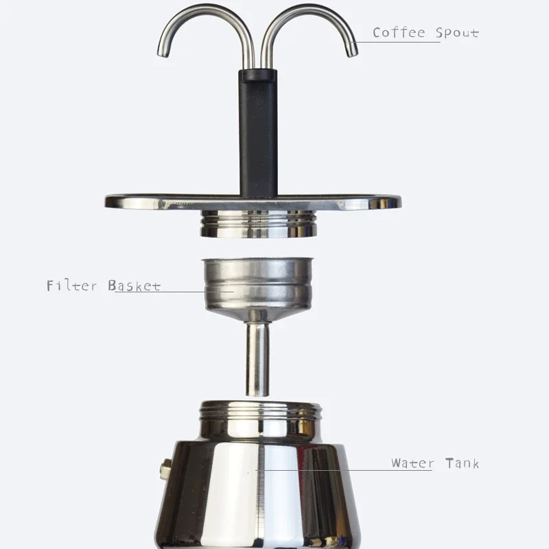 ステンレス鋼のミニ鍋,二重管,イタリアのコーヒーメーカー,家 - Coffee Equipment Brands のレビューと価格