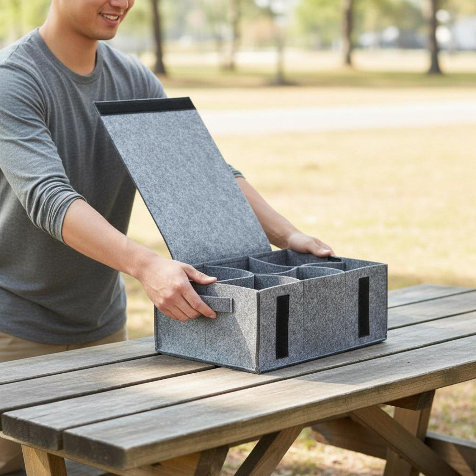 家庭用フェルト製収納ポーチ ポータブル食器キャリア キャンプ - Coffee Equipment のレビューと価格