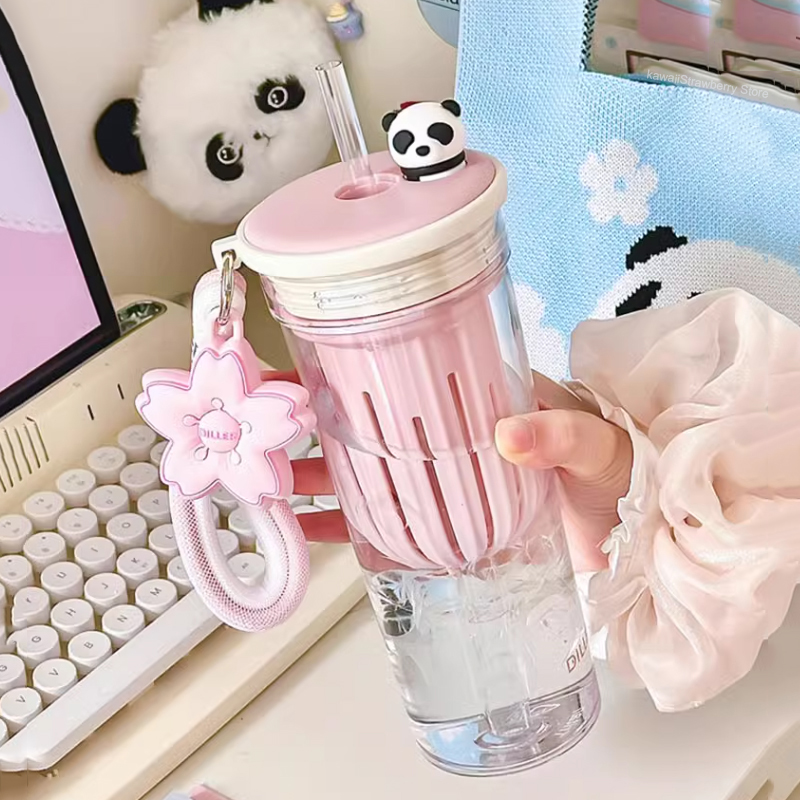 女性用フィルター付きウォーターボトル,かわいい桜とパンダのト - Coffee Equipment Gift のレビューと価格