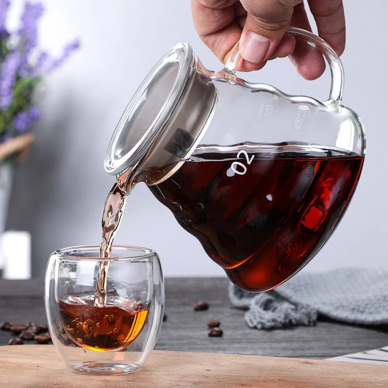 蓋付きの手作りコーヒーカラフ,透明なガラスのやかん,共有ポッ - Coffee Equipment Wholesale のレビューと価格