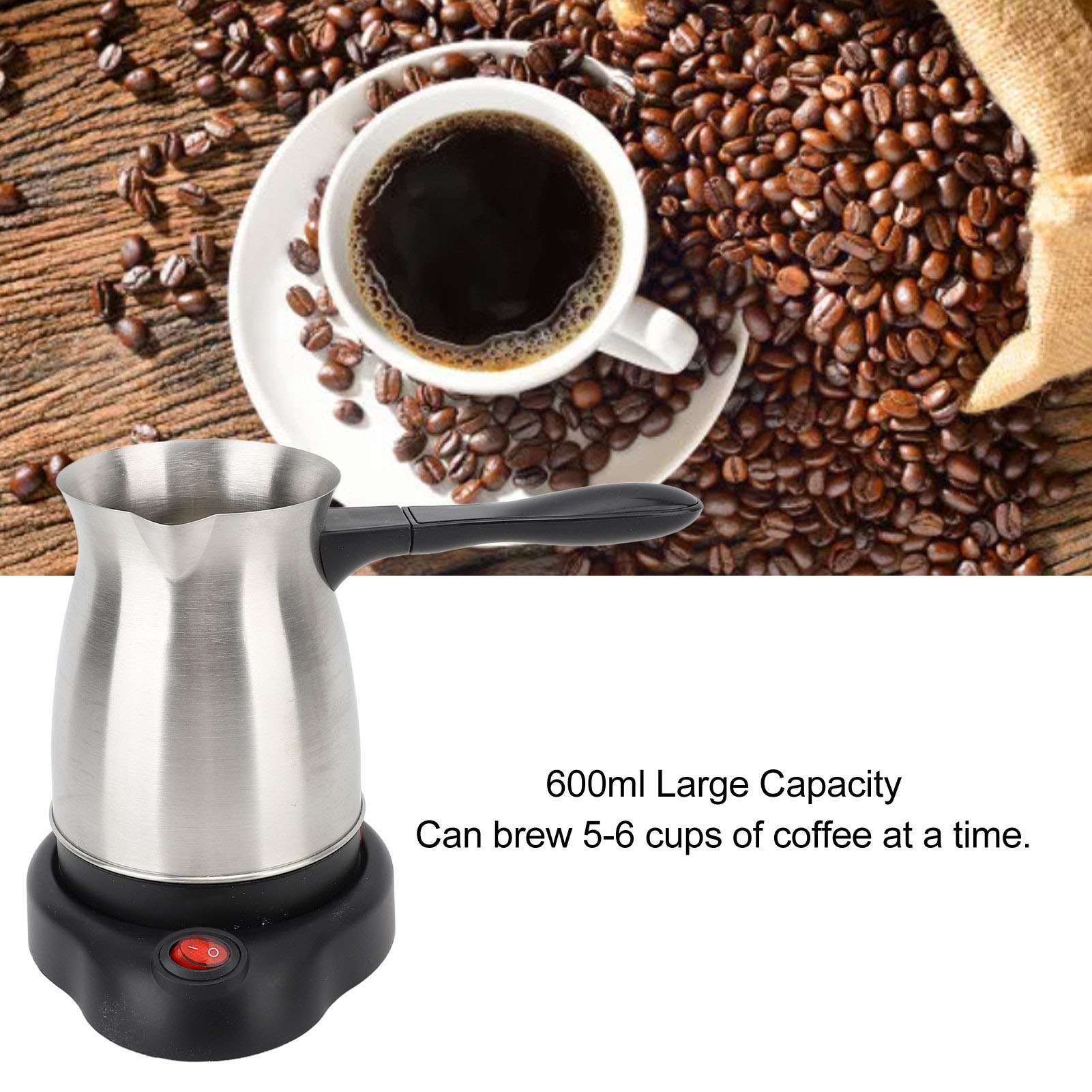 ステンレス鋼電気コーヒーマシン,600ml, 110v - Coffee Equipment Camping のレビューと価格