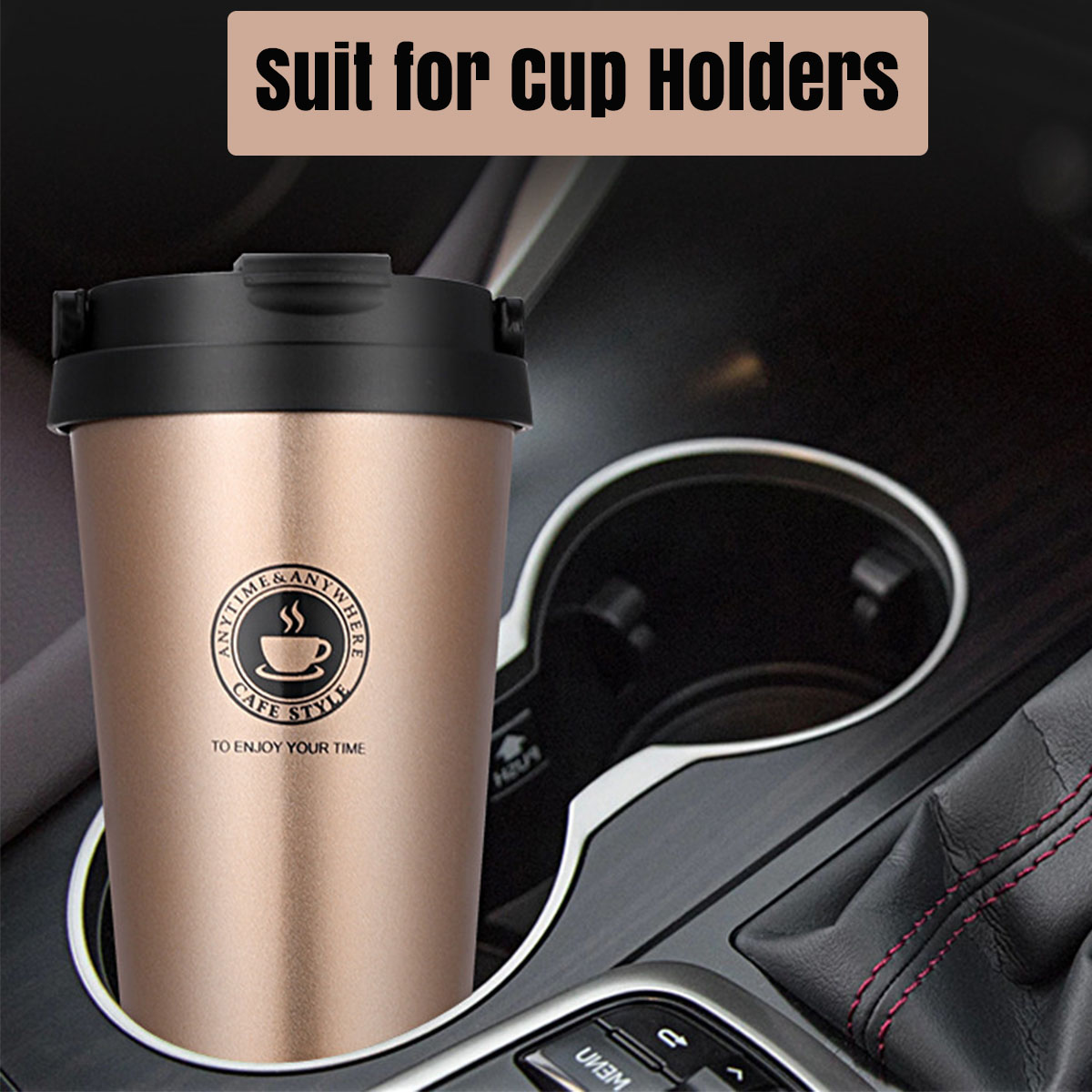 保温保冷トラベルコーヒーマグ 16オンス ステンレス鋼製タン - Coffee Equipment Gift のレビューと価格